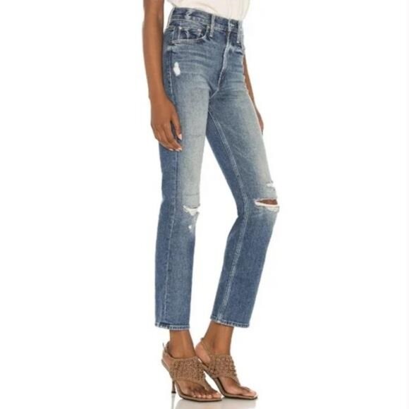 MOTHER SUPERIOR High Waisted Rider Ankle Jeans Far Beyond the Sky 24 Blue - Picture 3 of 12
